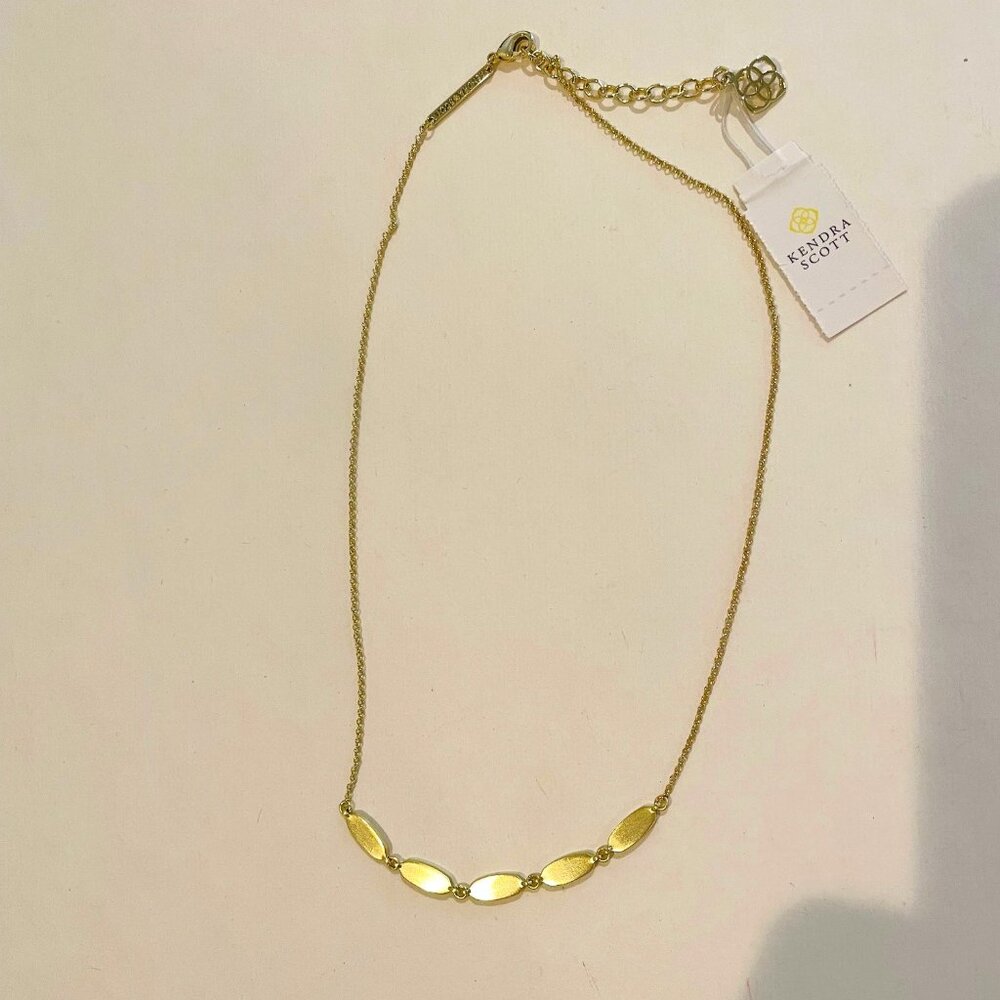 Kendra Scott Fern Short Collar Necklace Gold NWT,16"